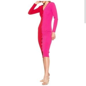 Nanette Lapore | Two-Tone Ribbed Knit Colorblock Cardigan Dress size L